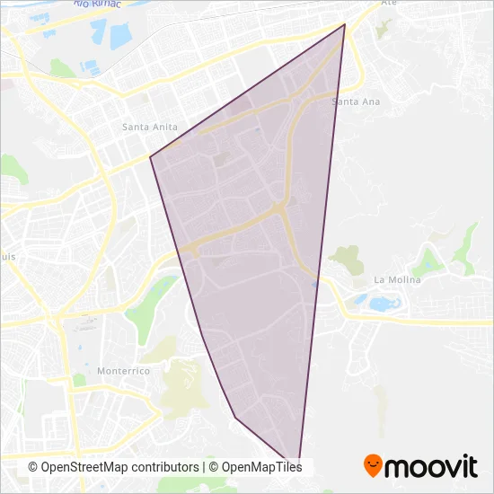 Mapa del área de cobertura de Constructores S.A.