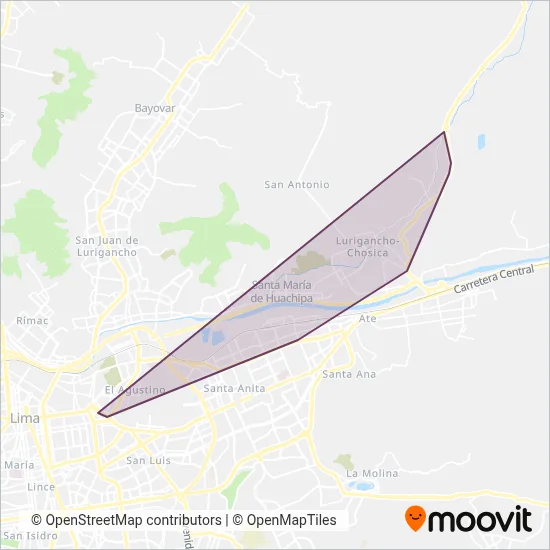 San Juan Bautista S.A. coverage area map