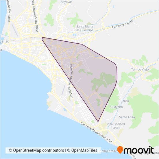 Mapa del área de cobertura de Red Lima Móvil S.A.