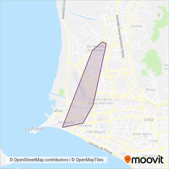 Emp. de Trans. y Multiserv. Ovni S.A. coverage area map