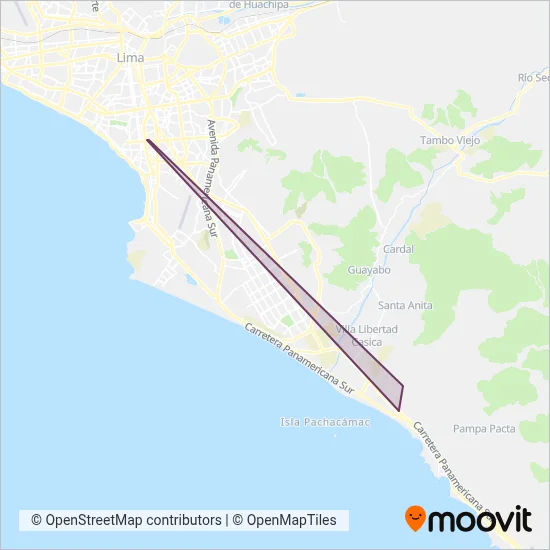 Mapa del área de cobertura de E. Zevallos S.A.