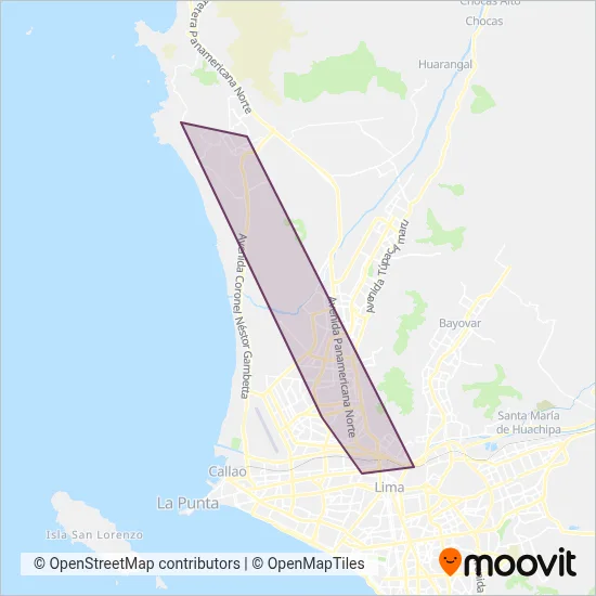Multiserv. e Inver. Chimpum Callao S.A. coverage area map