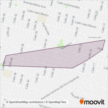 Mapa del área de cobertura de Emp. de Ttes. El Nazareno S.A.