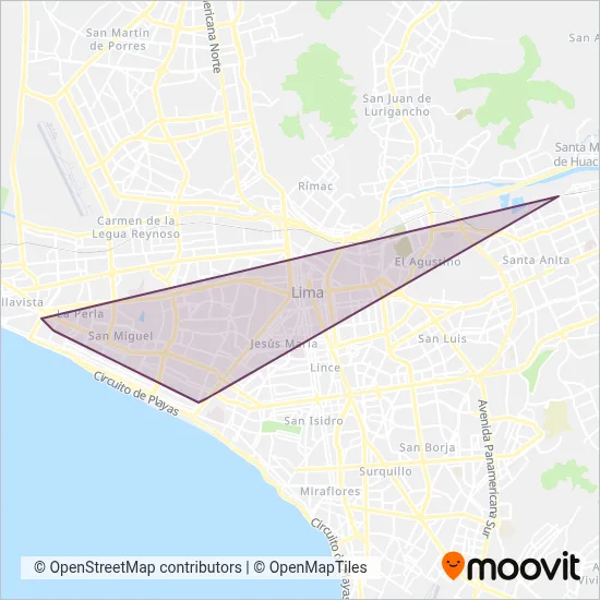Excelentes Unidos coverage area map