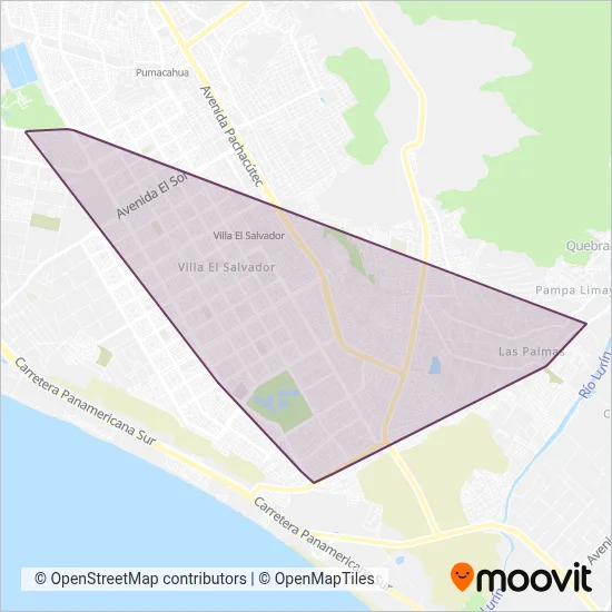 Mapa del área de cobertura de Roluesa S.A.C.