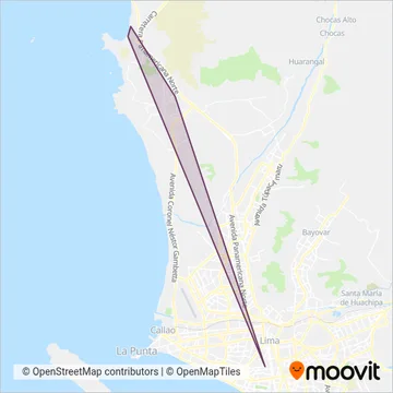 Mapa del área de cobertura de Grupo Automotor Uno S.A.C.