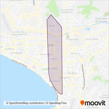 Corredor Azul coverage area map