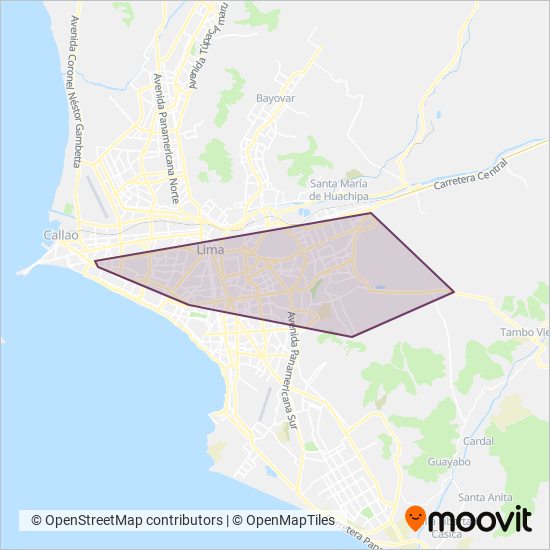 Corredor Rojo coverage area map