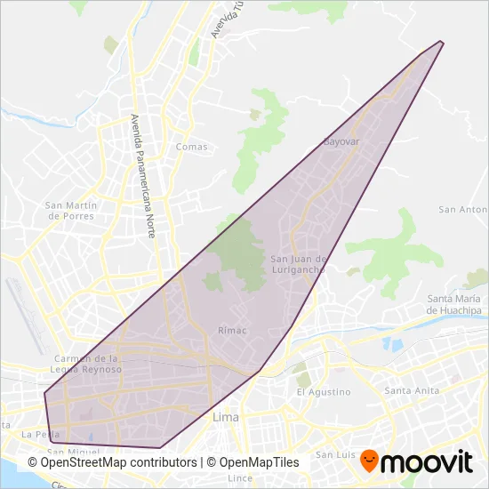 Mapa del área de cobertura de Las Flores S.A.