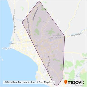 Mapa del área de cobertura de El Rápido S.A.