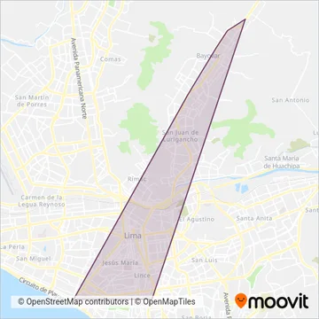 Corredor Morado coverage area map
