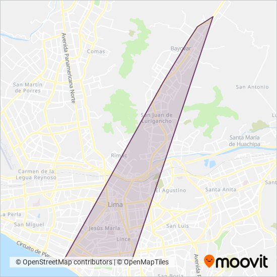 Corredor Morado coverage area map