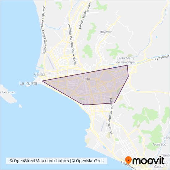 Mapa del área de cobertura de Angamos S.A.