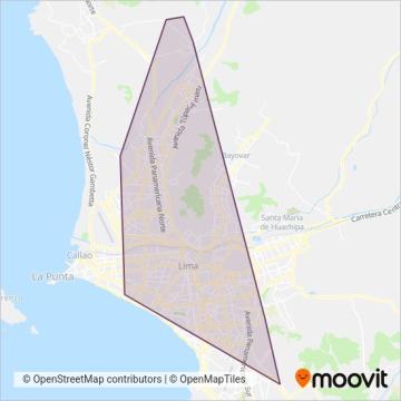 Mapa del área de cobertura de Grupo Express del Peru S.A.C.