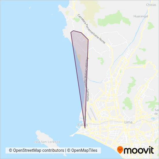 Empresa de Transportes Acor S.A.C coverage area map