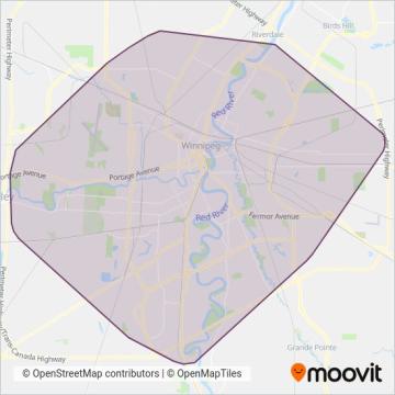 Winnipeg Transit coverage area map