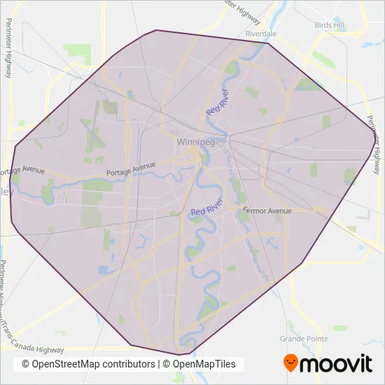 Winnipeg Transit coverage area map