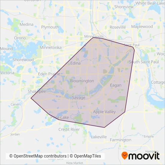 MVTA coverage area map