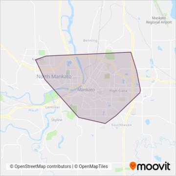 Mankato Transit System coverage area map