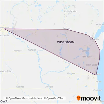 Megabus coverage area map