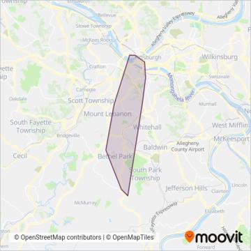 Pittsburgh Regional Transit coverage area map