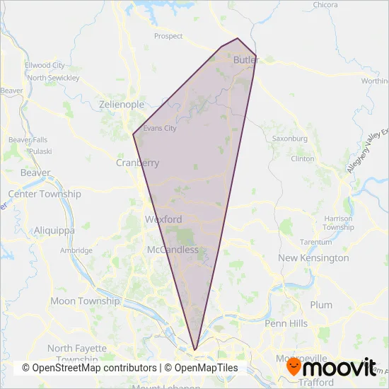 Butler Transit Authority coverage area map