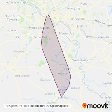 Mid Mon Valley Transit coverage area map