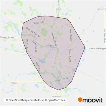 Calgary Transit coverage area map