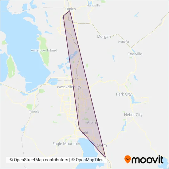 UTA (Rail) coverage area map