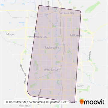 UTA (Tram) coverage area map