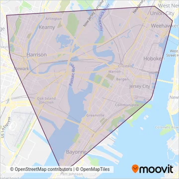 NJ Transit (Tram) coverage area map