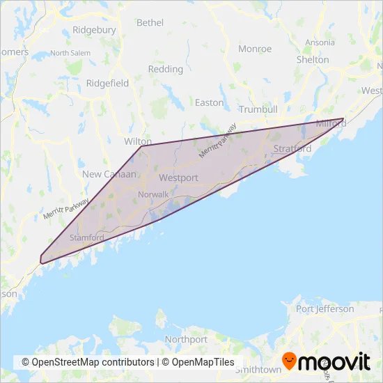 Norwalk Transit District coverage area map