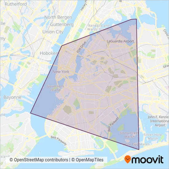 NYC Ferry coverage area map