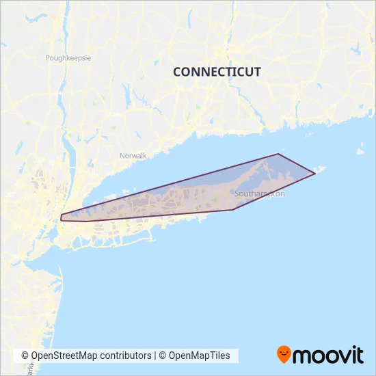 Hampton Jitney coverage area map
