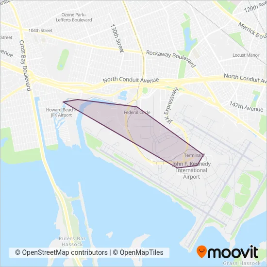 JFK Airtrain coverage area map