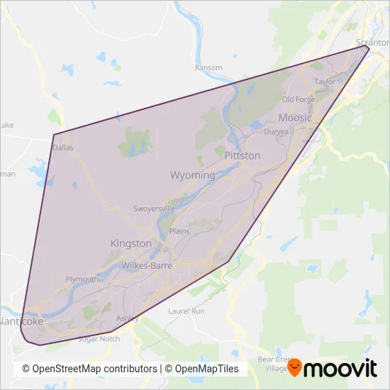 Luzerne County Transportation Authority coverage area map