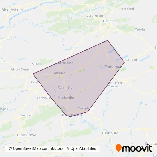 Schuylkill Transportation System coverage area map