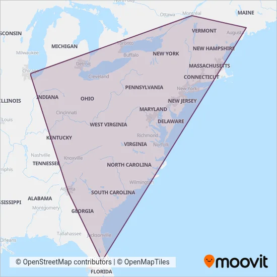 FlixBus-us coverage area map