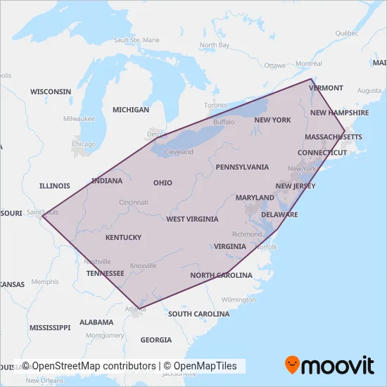 Greyhound-us coverage area map