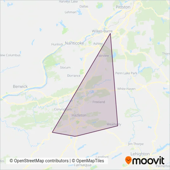 Hazleton Public Transit coverage area map