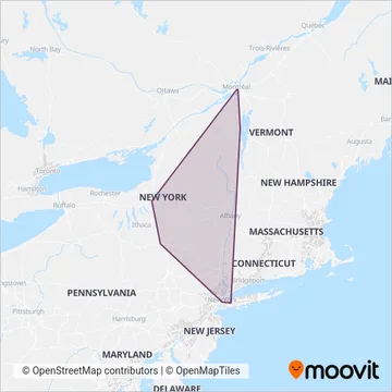 Adirondack Trailways coverage area map