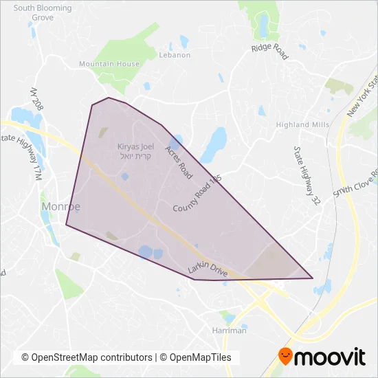 Kiryas Joel Area Transit coverage area map