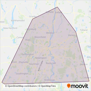 CTTransit- Hartford coverage area map