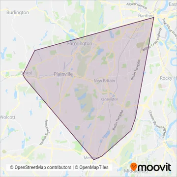 CTTransit - New Britain coverage area map