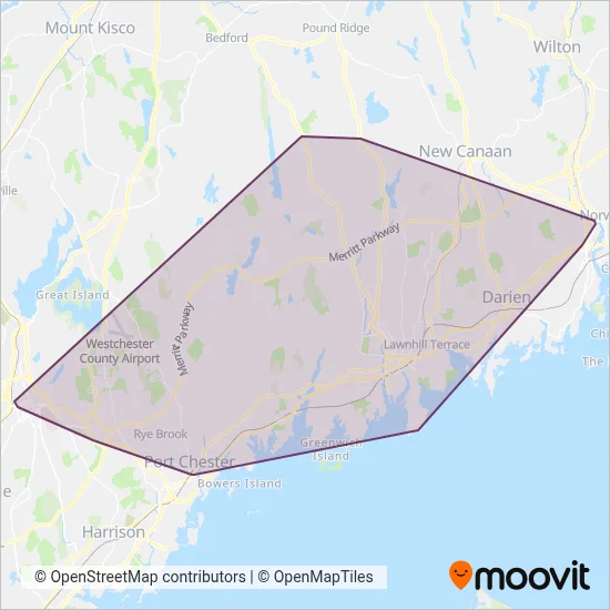 CTTransit- Stamford coverage area map