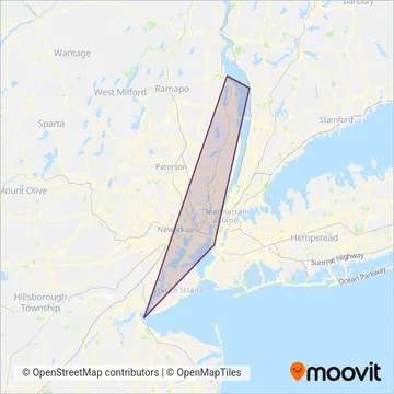 NY Waterway (Ferry) coverage area map