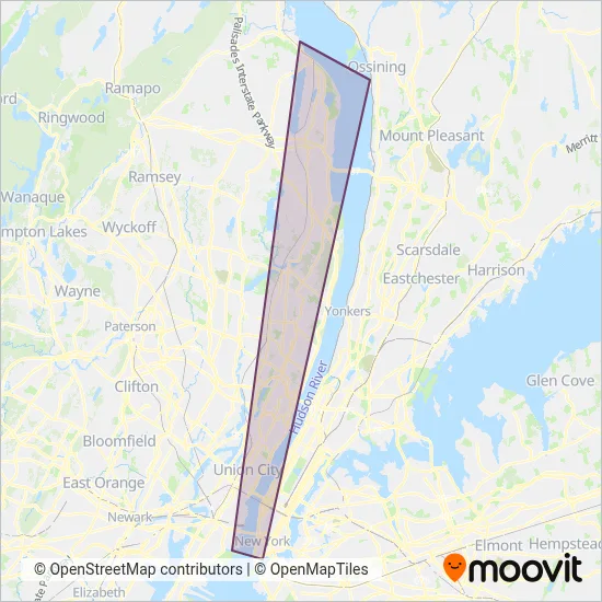 NY Waterway (Ferry) coverage area map