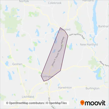 Northwestern Connecticut Transit District coverage area map