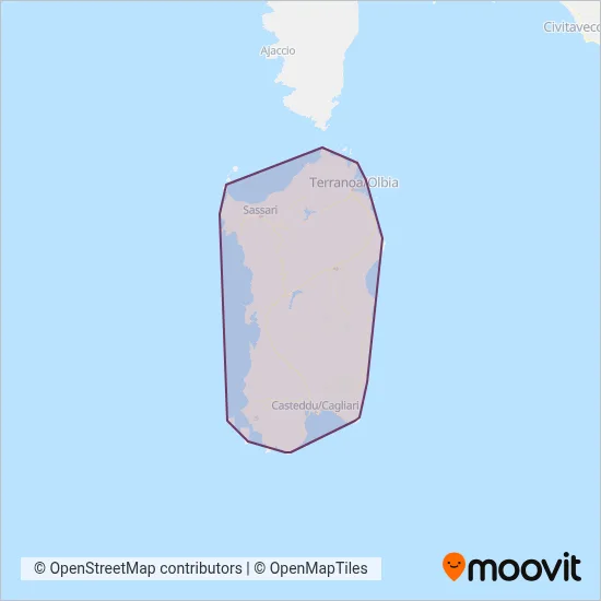 Area coperta dal servizio di ARST (Bus)
