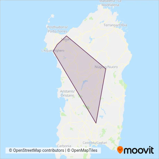 Area coperta dal servizio di ARST (Treno)